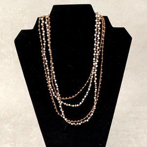 Chan Luu Gold/Pearl double strand necklace 38 1/2"